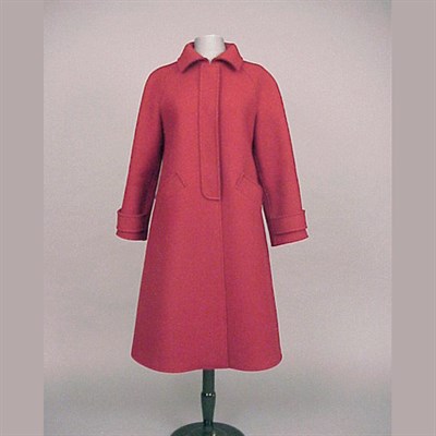Lot 594 - Courreges Cranberry Red Wool Coat French, late...