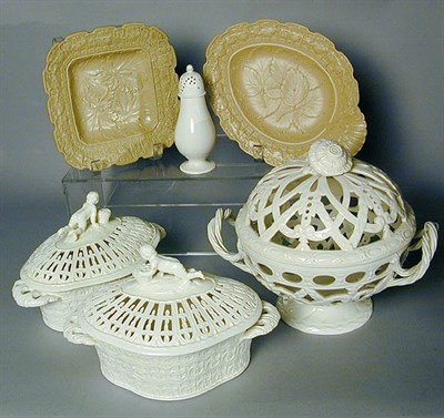 Lot 414 - Four English Creamware Table Articles 19th And...