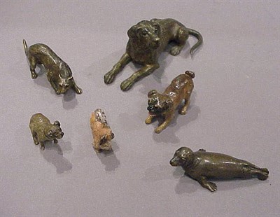 Lot 384 - Group of Six Animalier Bronzes