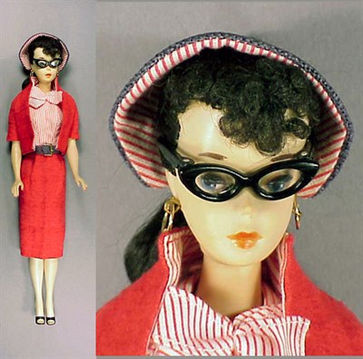 Lot 225 - #3 Brunette Ponytail Barbie Partial hard curl,...