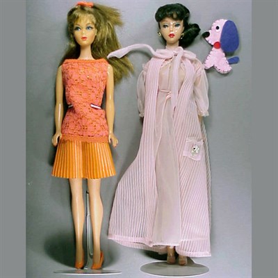 Lot 204 - #5 Brunette Ponytail Barbie Red lips, greasy...