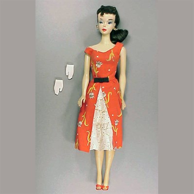 Lot 12 - #3 Brunette (Black) Ponytail Barbie Red lips,...