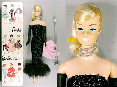 Lot 124 - Platinum Swirl Barbie Original hair ribbon and...