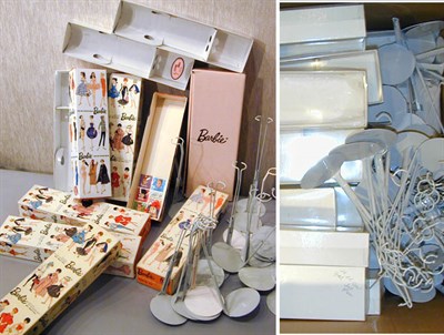 Lot 207 - Miscellaneous Group of Barbie Boxes and Stands...
