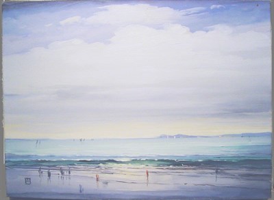 Lot 79 - Leon Dabo 1868-1960 LA PLAGE Monogrammed (ll),...