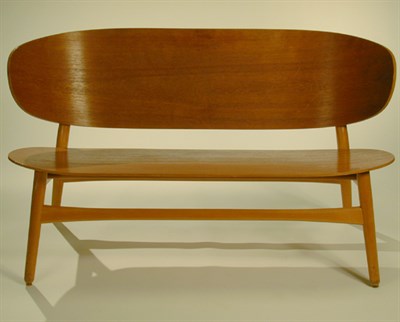 Lot 129 - Molded Teak and Plywood Bench Designed by Hans...