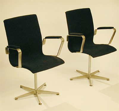 Lot 125 - Set of Four Metal Oxford Armchairs Designed by...