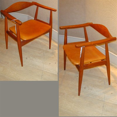 Lot 111 - Pair of Teak Armchairs Designed by Hans Wegner...