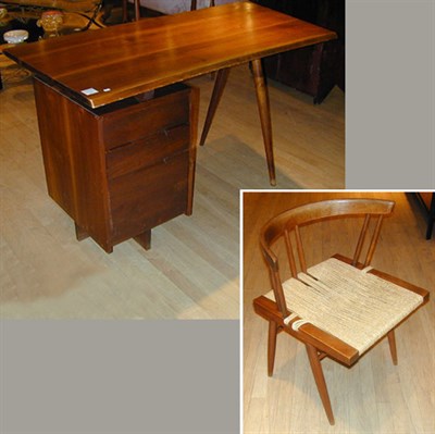 Lot 213 - Walnut Desk and Chair Designed by George...
