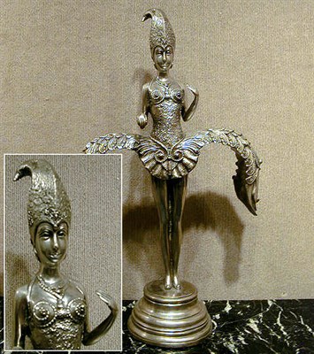 Lot 199 - Art Deco Silvered Bronze Sculpture Depicting a...
