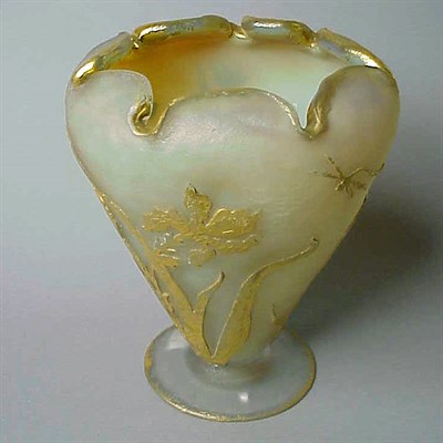 Lot 193 - Daum Nancy Cameo Glass Vase Of footed flaring...
