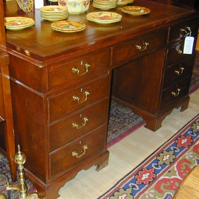 Lot 234 - George III Style Leather Inset Mahogany...