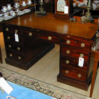 Lot 328 - George III Style Leather Inset Mahogany...