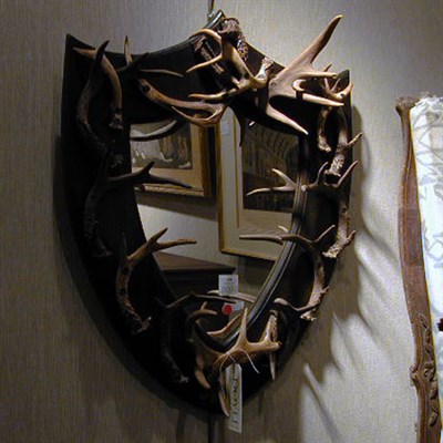 Lot 658 - Antler Mounted Mirror