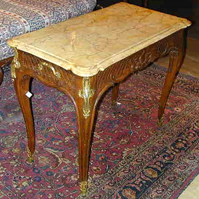 Lot 539 - Louis XV Style Marble Top Gilt-Bronze Mounted...