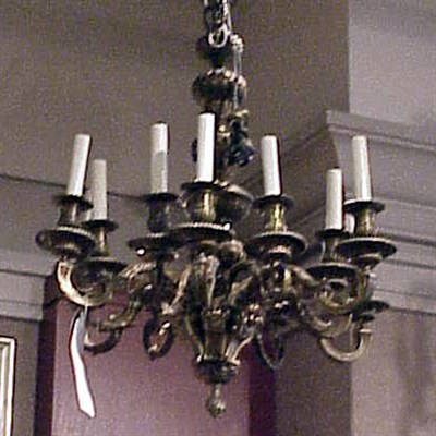 Lot 507 - Empire Style Gilt-Metal Twelve-Light Chandelier