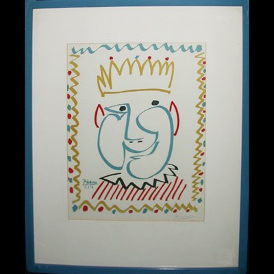 Lot 333 - After Pablo Picasso TETE DE ROI Color...