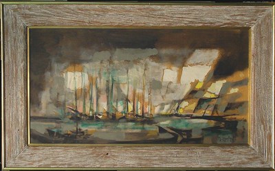 Lot 4 - Marcel Mouly French, b. 1918 BATEAUX DE PECHE...