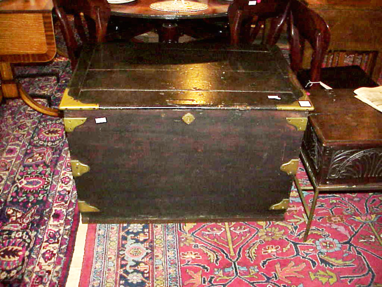 Lot 149 - English Brass Bound Painted Trunk