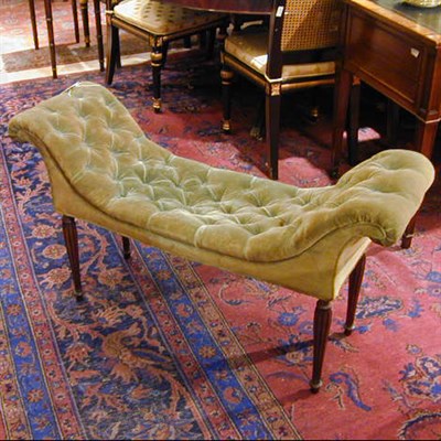 Lot 234 - Regency Style Upholstered Mahogany Window Bench