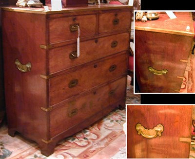 Lot 271 - Victorian Brass Bound Mahogany Campaign Chest