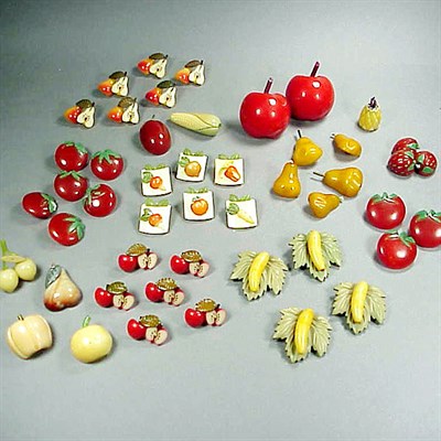 Lot 505 - Group of Bakelite and Celluloid Buttons Each...