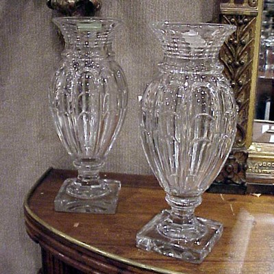 Lot 260A - Pair of Baccarat Colorless Cut Glass Vases