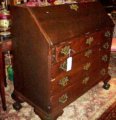 Lot 468 - Chippendale Style Mahogany Slant-Front Desk