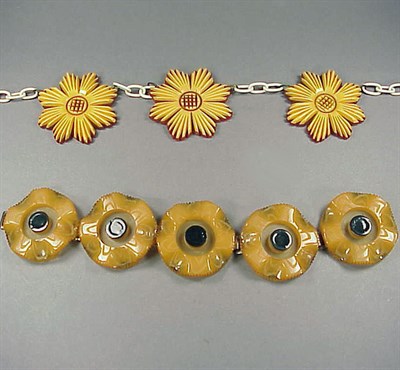 Lot 515 - Bakelite and Celluloid Necklace Decorated with...