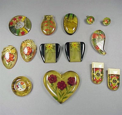 Lot 514 - Group of Bakelite Reverse Carved and Carved...