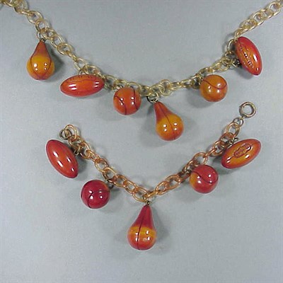 Lot 443 - Bakelite and Celluloid Necklace and Bracelet...