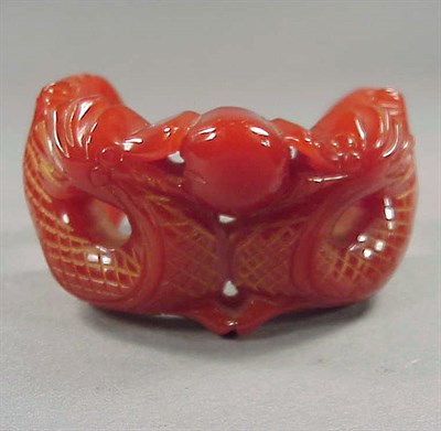 Lot 470 - Bakelite Cuff In the Oriental taste, depicting...