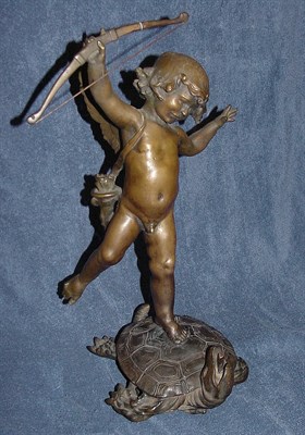 Lot 30 - Janet Scudder 1873-1940 CUPID ATOP TORTOISE:...