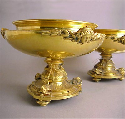 Lot 596 - Pair of Christofle Gilt-Bronze Bowls Each of...
