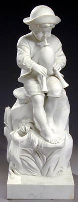 Lot 369 - Marble Sculpture of a Boy Playing a Bagpipe...