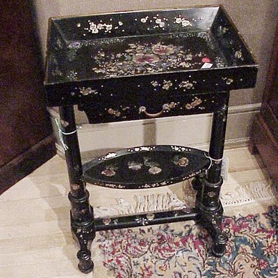 Lot 163 - Victorian Mother-of-Pearl Inlaid Lacquered...