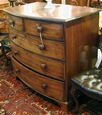 Lot 187 - George III Mahogany Bow Front Chest of Drawers