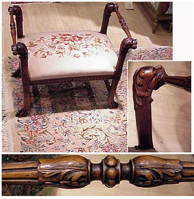 Lot 430 - Victorian Needlepoint Upholstered Mahogany Stool