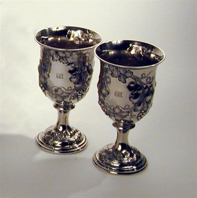Lot 323 - Pair of American Silver Goblets J.H. Feytel,...