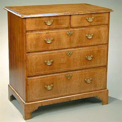 Lot 300 - George II Inlaid Walnut Chest of Drawers The...