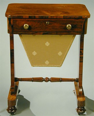 Lot 507 - Late Regency Rosewood Work Table Height 28 1/2...