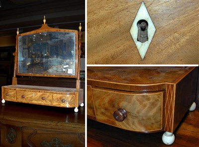 Lot 362 - Regency Satinwood Banded Mahogany Dressing Mirror