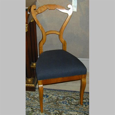 Lot 240 - Set of Four Biedermeier Fruitwood Side Chairs