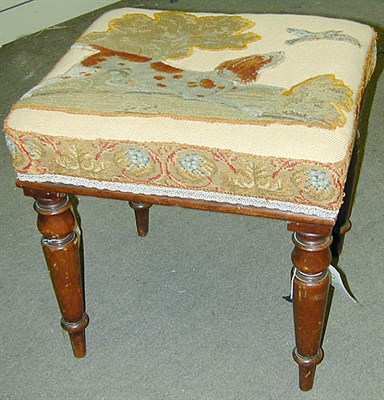 Lot 2 - William IV Mahogany Stool With needlepoint...