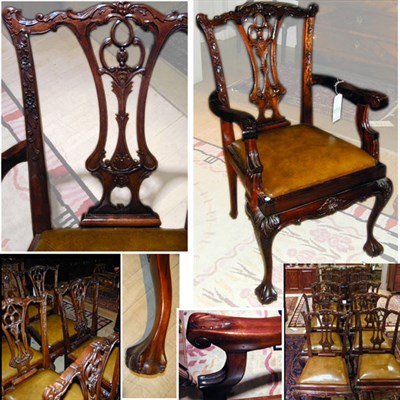 Lot 241 - Set of Ten George III Style Mahogany Dining...