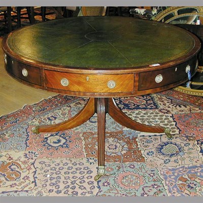 Lot 322 - George III Leather Inset Mahogany Drum Table
