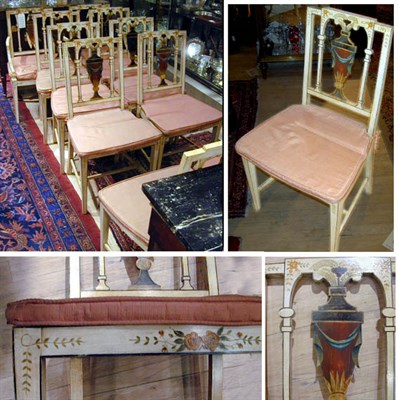 Lot 265 - Set of Ten Neoclassical Style Painted Dining...