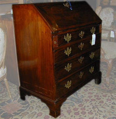 Lot 421 - George III Mahogany Slant-Front Bureau Late...