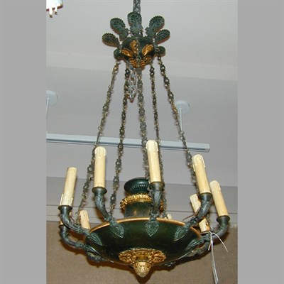 Lot 383 - Empire Gilt-Bronze and Bronze Eight-Light...