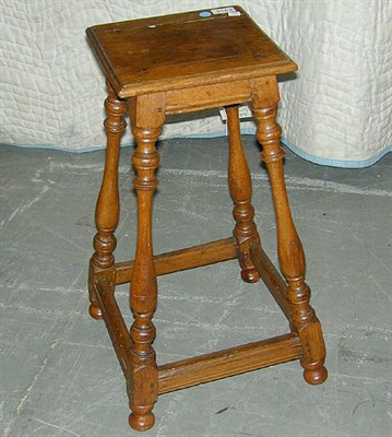Lot 218 - Continental Baroque Oak Stool The square...